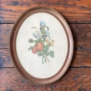 Wall Decor | Vintage Jl Prevost Framed Floral Print | Poshmark